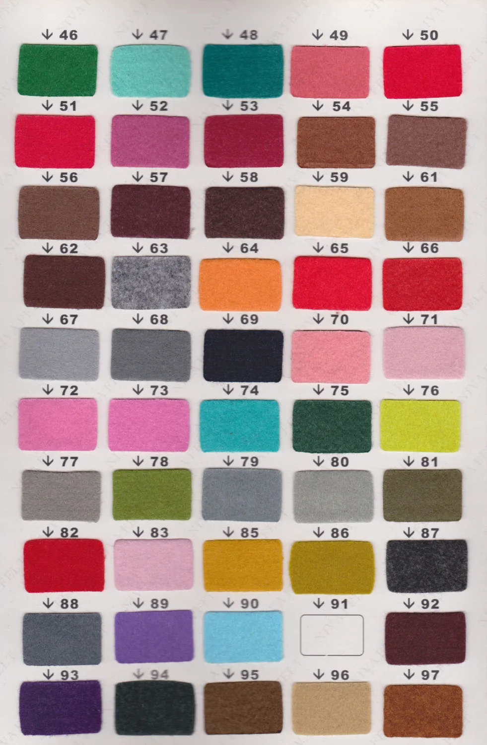 1 meter Polyester Felt|39inch|1.1 yard|140 colors|1mm|W|SW|1-138