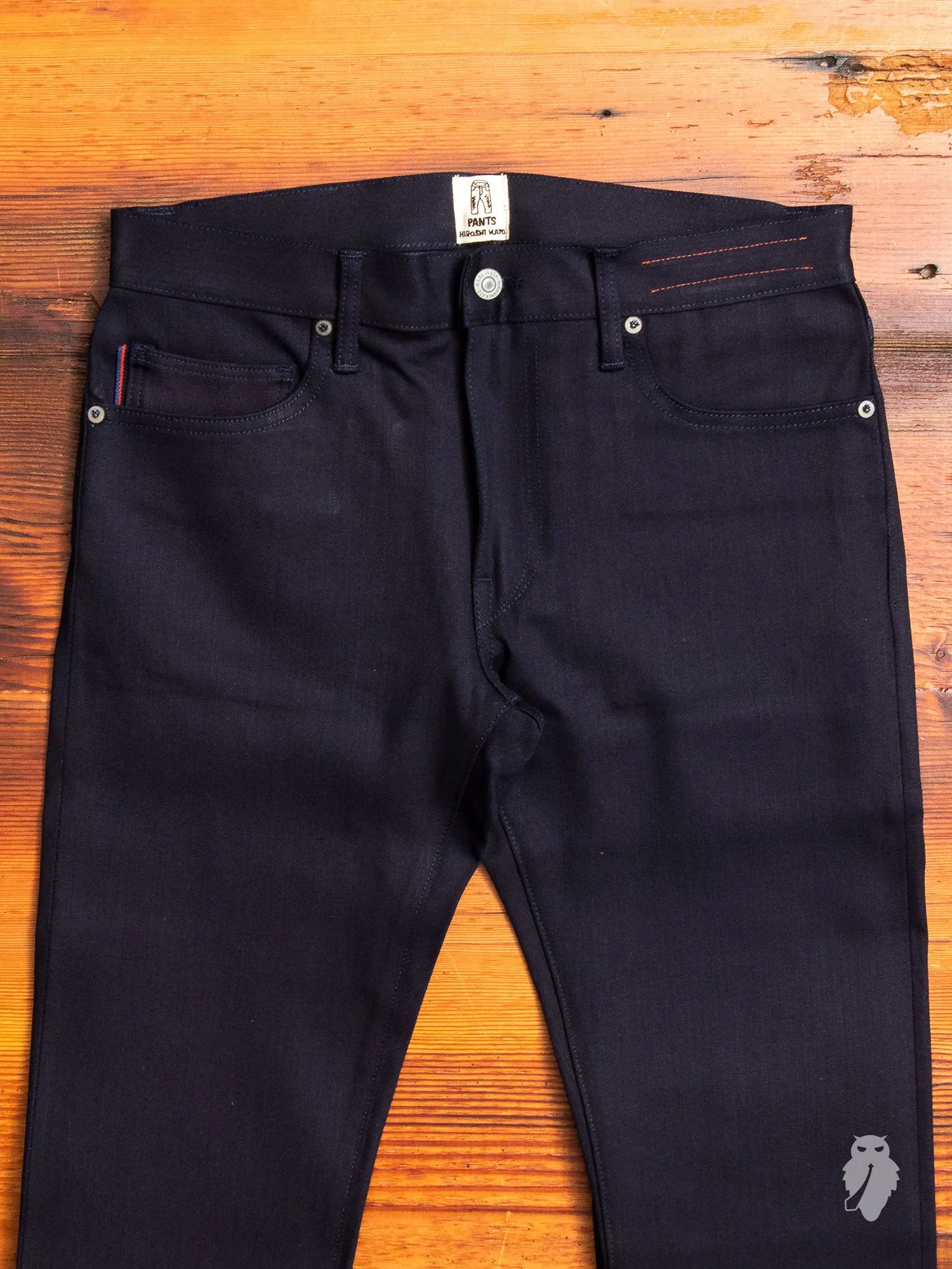 10.5oz Indigo/Black Stretch Selvedge Denim - Needle Skinny