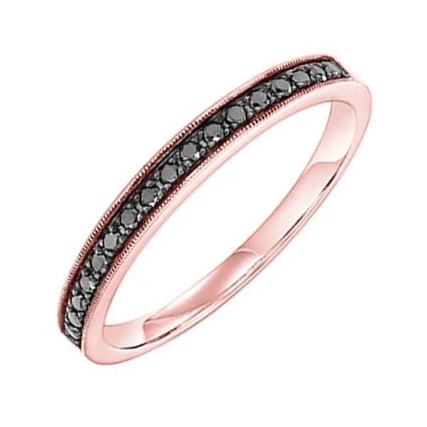 14KT Pink Gold & Diamond Classic Book Stackable Fashion Ring  - 1/8 ctw