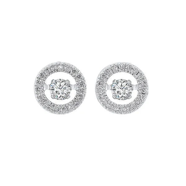 14KT White Gold & Diamond Classic Book Rhythm Of Love Fashion Earrings   - 1/4 ctw