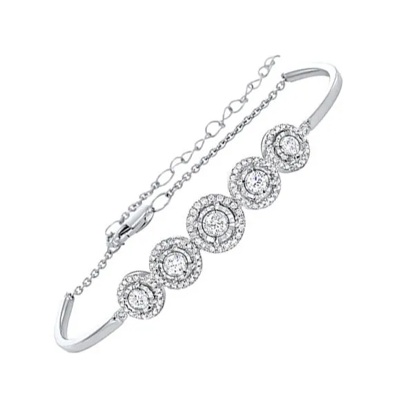 14KT White Gold & Diamond Classic Book Tru Reflection Bangle    - 7/8 ctw