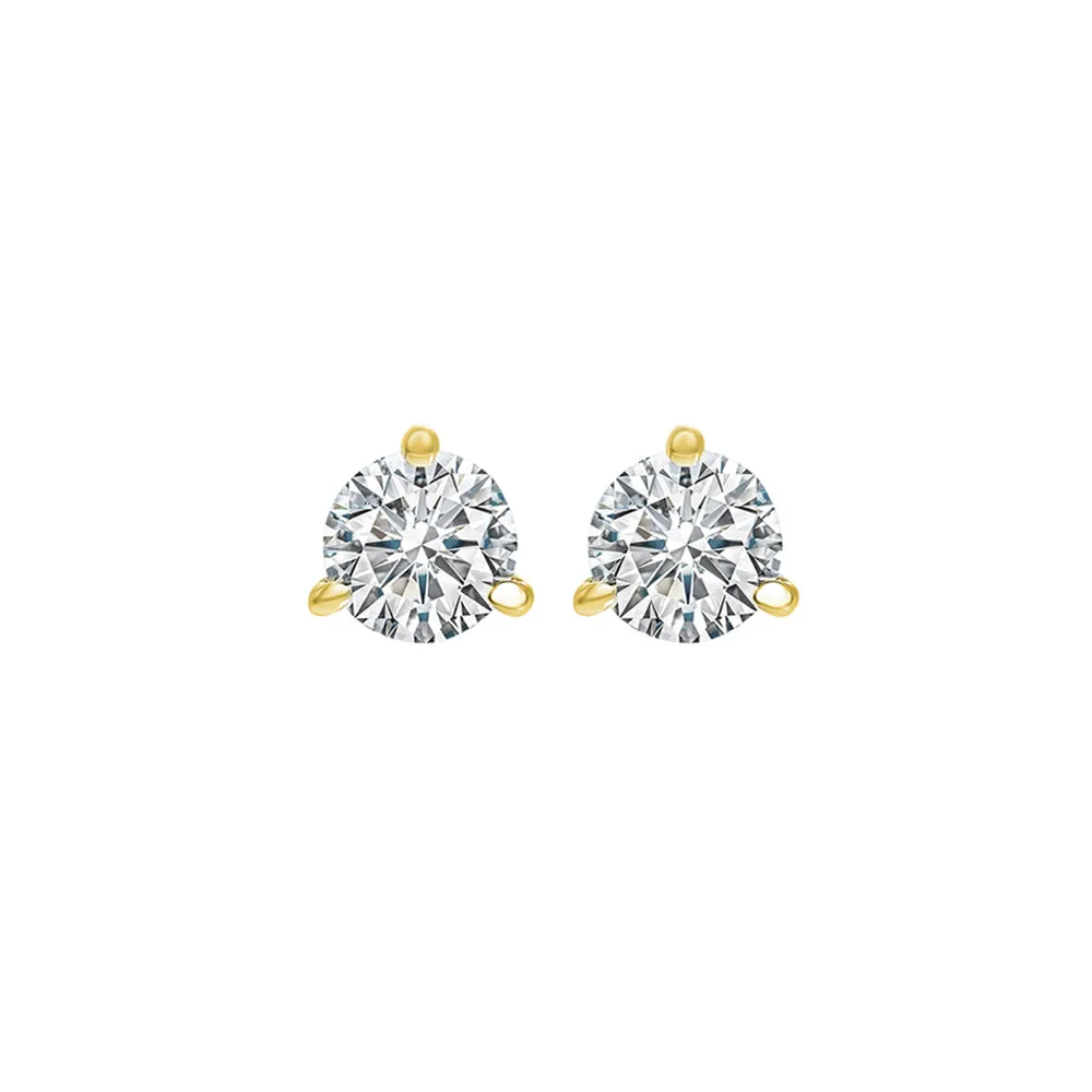 18KT Yellow Gold & Diamond Round Stud Earrings  - 1/3 ctw