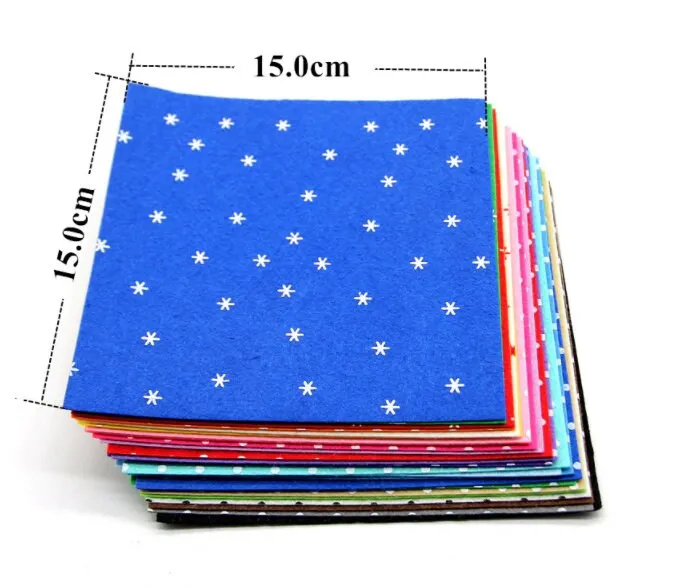 24 Pcs Dot Felt Sheets - Square Felt Supplier, Felt Shop - Thick Felt Fabric, Sewing, Doll Making, Needlework Projects - Art Craft Supplies