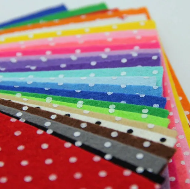 24 Pcs Dot Felt Sheets - Square Felt Supplier, Felt Shop - Thick Felt Fabric, Sewing, Doll Making, Needlework Projects - Art Craft Supplies