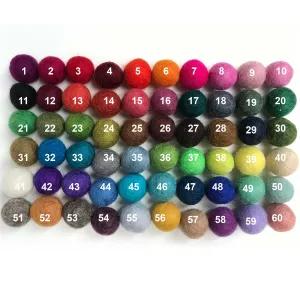 3 CM Felt Balls Assorted Colours