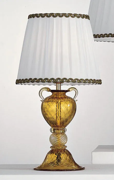 32 Cm Amber Murano Glass Table Lamp Base