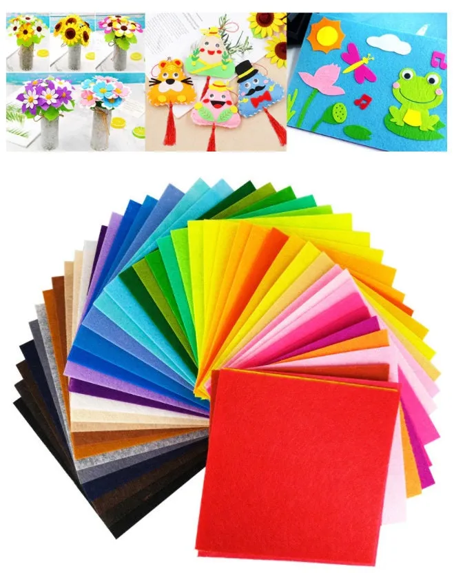 40 Pcs Wool Felt Sheets - Square Felt Supplier, Felt Shop - Thick Felt Fabric, Sewing, Doll Making, Needlework Projects - Art Craft Supplies