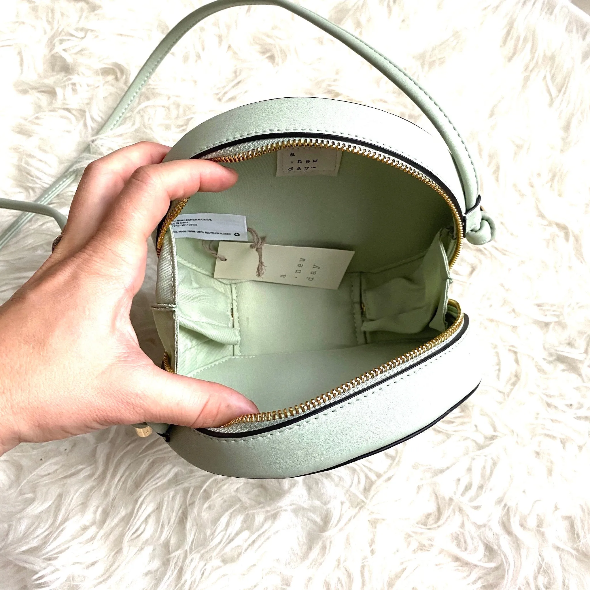 A New Day Sage Round Crossbody Bag NWT