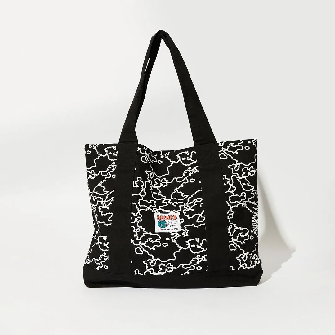 AFENDS Unisex Script - Oversized Tote Bag - Black Camo