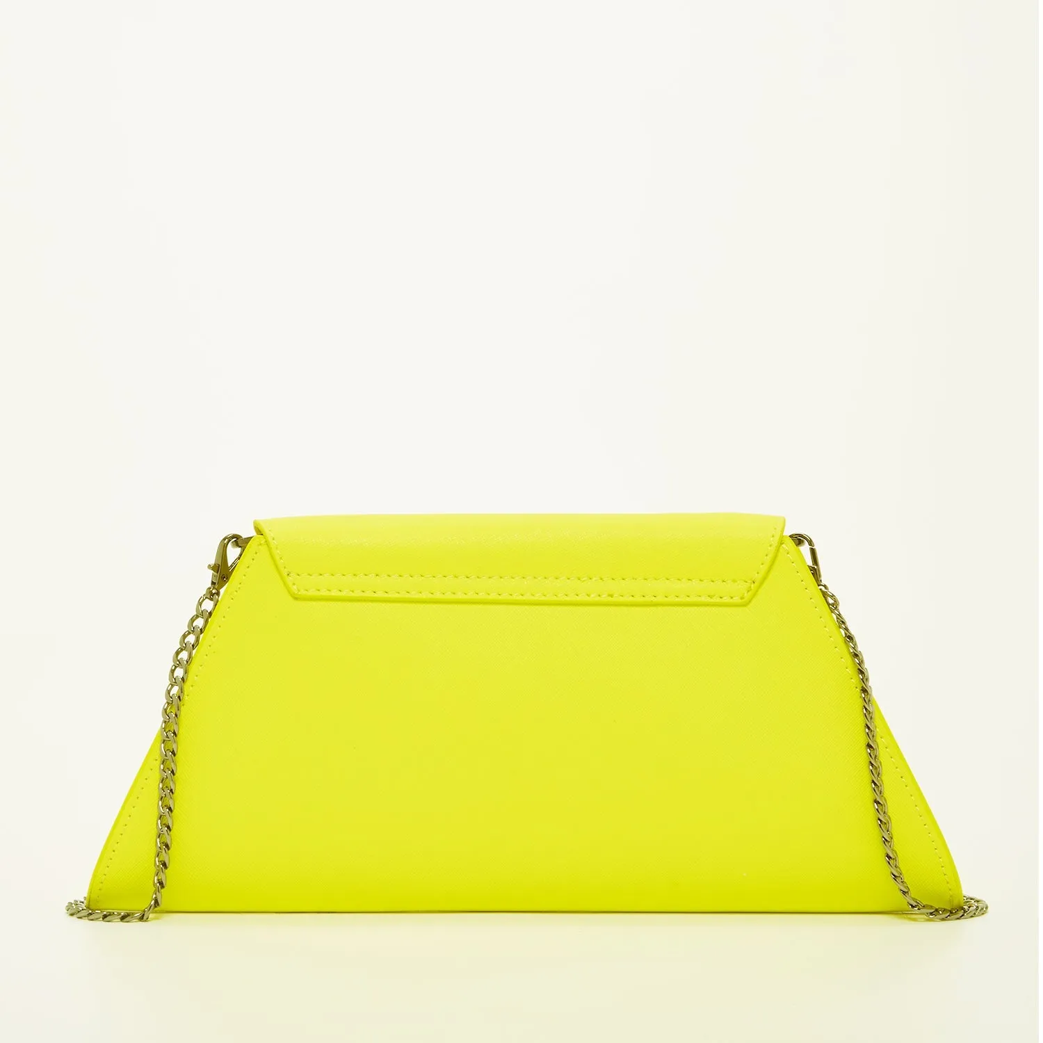 Angelica Electric Yellow Leather Clutch Purse