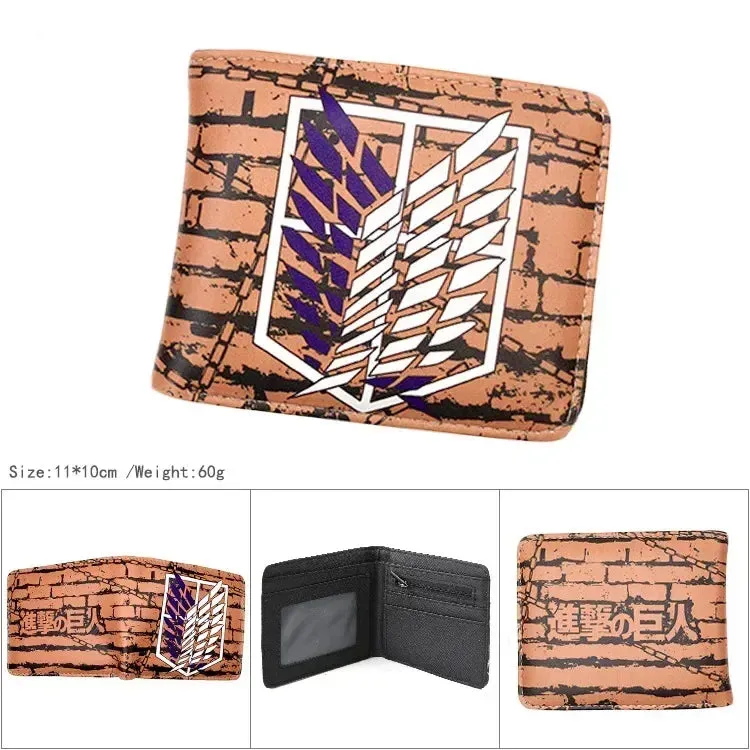 Anime Attack on Titan AOT Scout Legion Men's Wallets Levi Woman Card Holders Purse