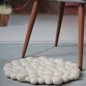 Antarctica Pebble Felt Ball Rug