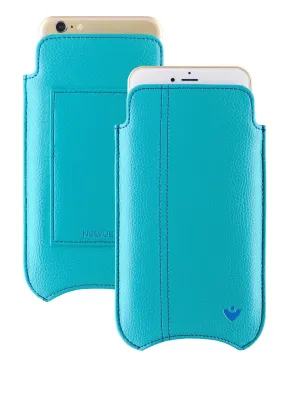 Apple iPhone 12 Pro Max Wallet Case in Teal Blue Vegan Leather | Screen Cleaning Sanitizing Lining