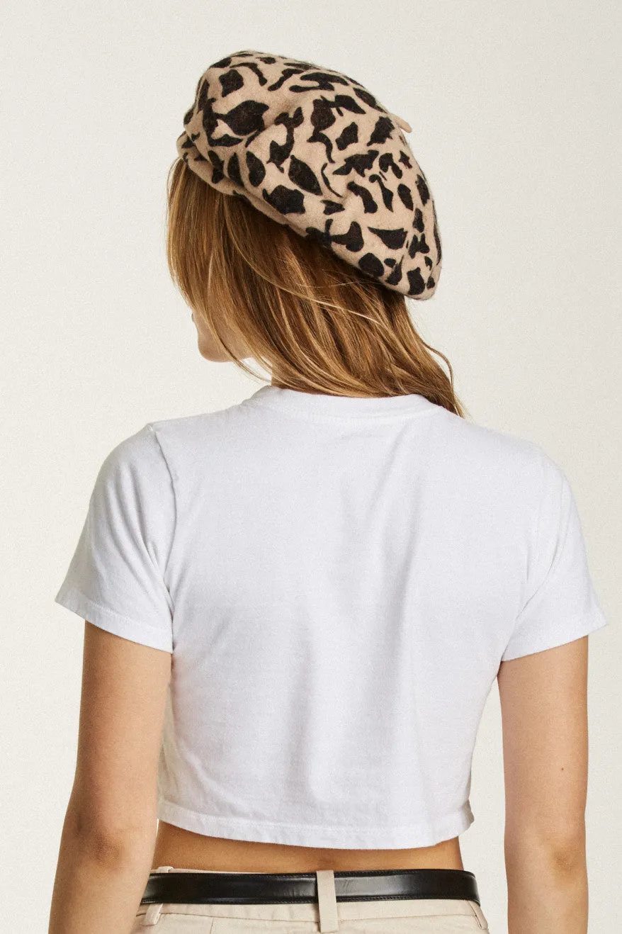 Audrey Lightweight Beret - Leopard