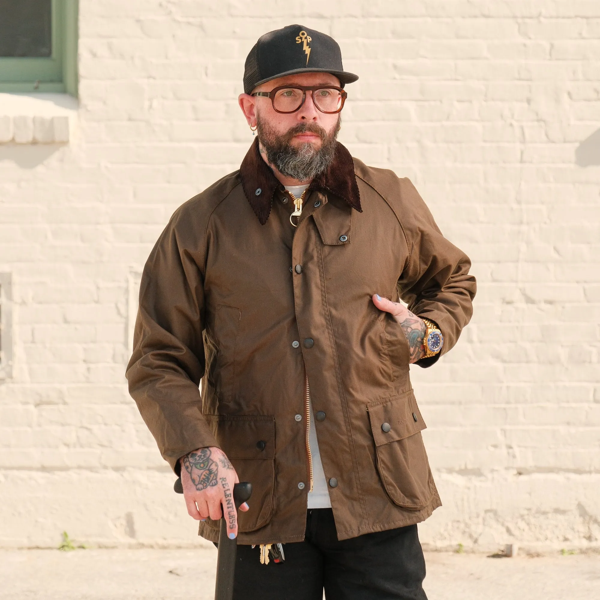 Barbour Bedale Wax Jacket Bark