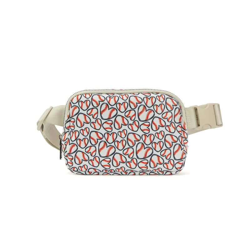 Baseball Hearts Easy Carry Belt Bag