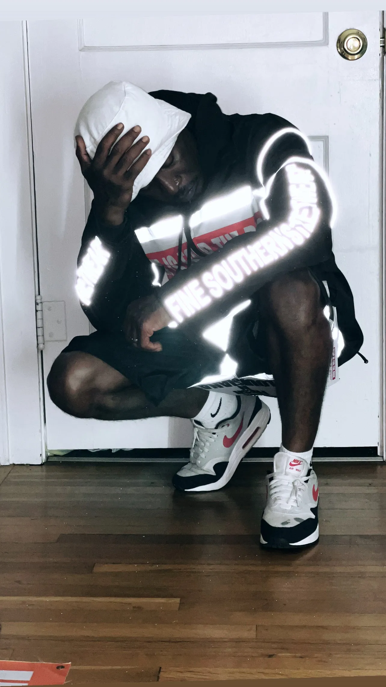 (BLACK) 3M REFLECTIVE WINDBREAKER SHORT SETS