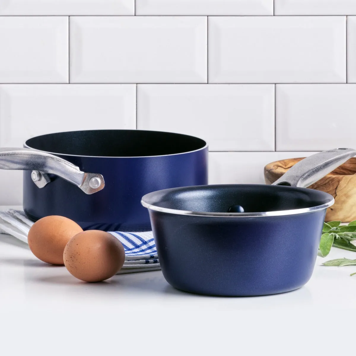 Blue Diamond Classic 1-Quart and 2-Quart Saucepan Set