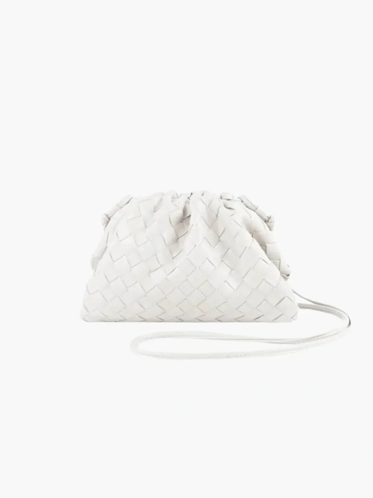 Braided Faux Leather Drawstring Bag