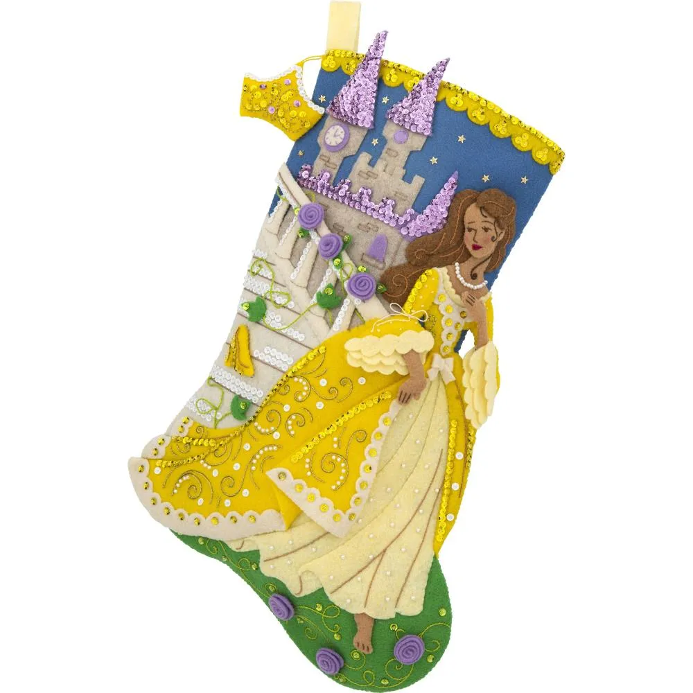 Bucilla Felt Stocking Applique Kit 18" Long - The Glass Slipper