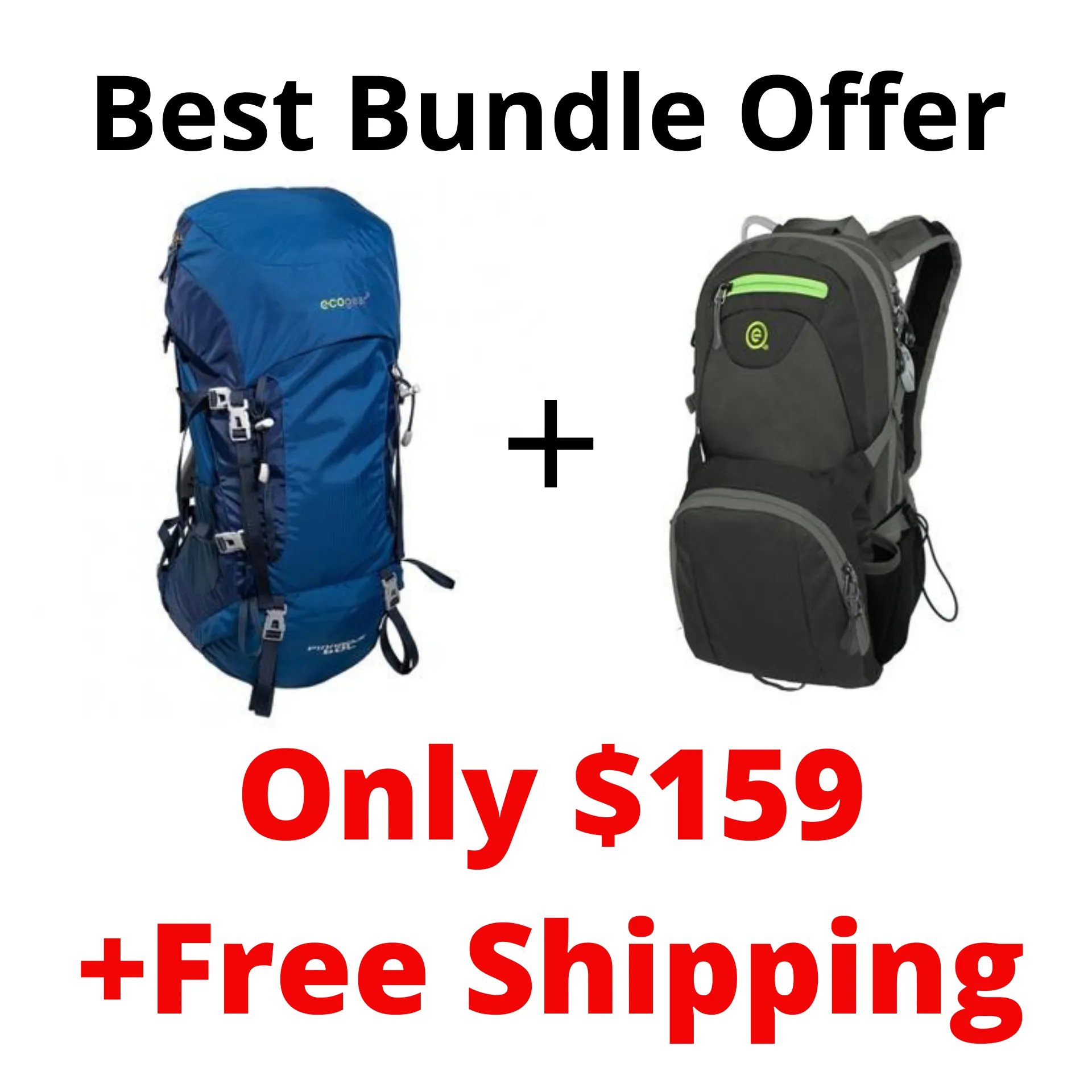 Bundle Offer Ecogear Water Dog 2L Hydration Backpack Ecogear 60L Backpack