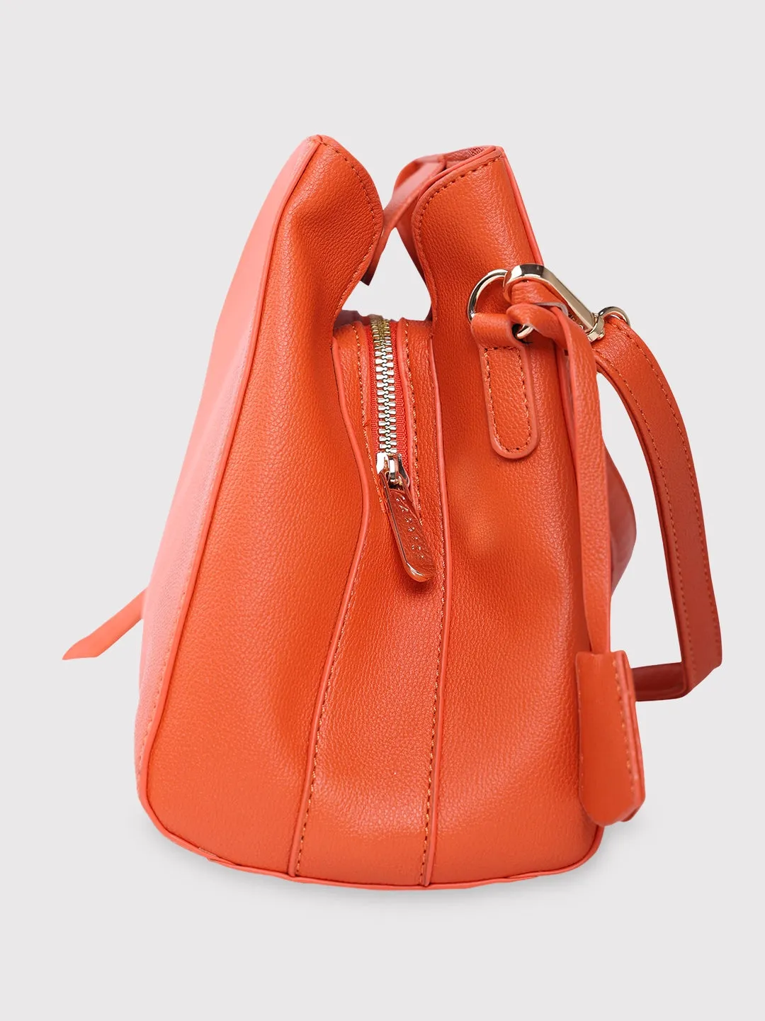 Caprese Milan Satchel Small Solid Women'S Handbag Orange