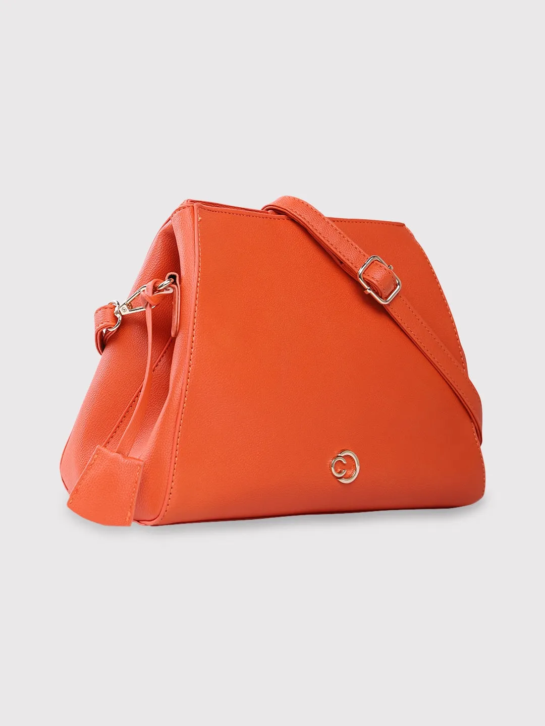 Caprese Milan Satchel Small Solid Women'S Handbag Orange