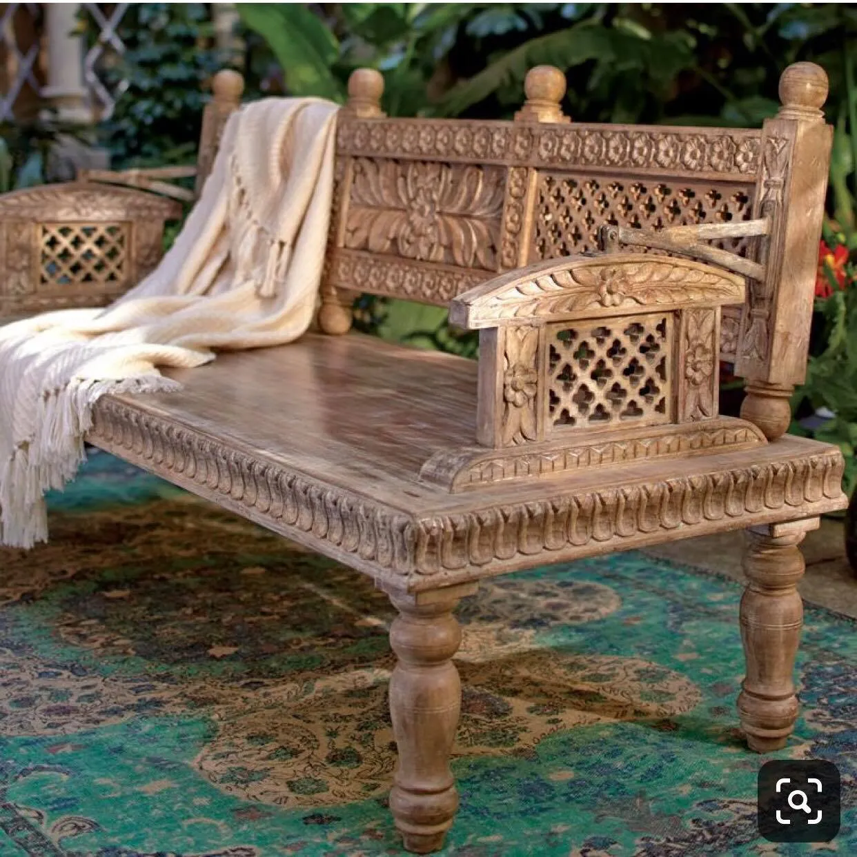 Carved Swing Back Bench