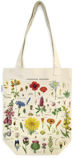 Cavallini - 100% Natural Cotton Vintage Tote Bag - 33x40.5cms - Wildflowers