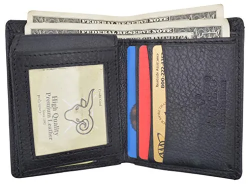 Cavelio Men's Premium Leather L-Shape Bifold Credit Card ID Holder Wallet