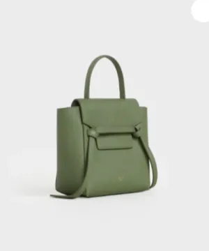 Celine Nano Belt Bag In Grained Calfskin Light Khaki