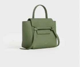 Celine Nano Belt Bag In Grained Calfskin Light Khaki