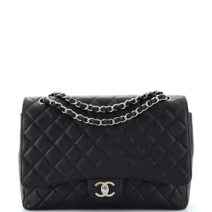 CHANEL Classic Double Flap Bag Quilted Caviar Maxi