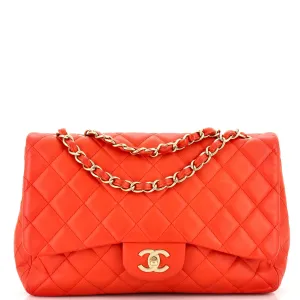 CHANEL Classic Single Flap Bag Quilted Lambskin Jumbo