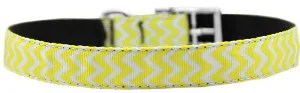 Chevrons Nylon Dog Collar with classic buckle 3-4" Yellow Size 24