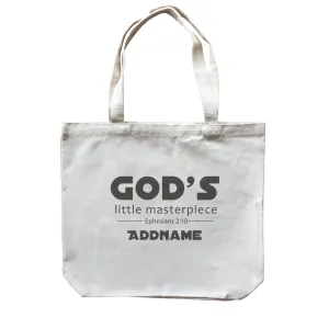 Christian Baby God's Little Masterpiece Ephesians 210 Addname Accessories Canvas Bag