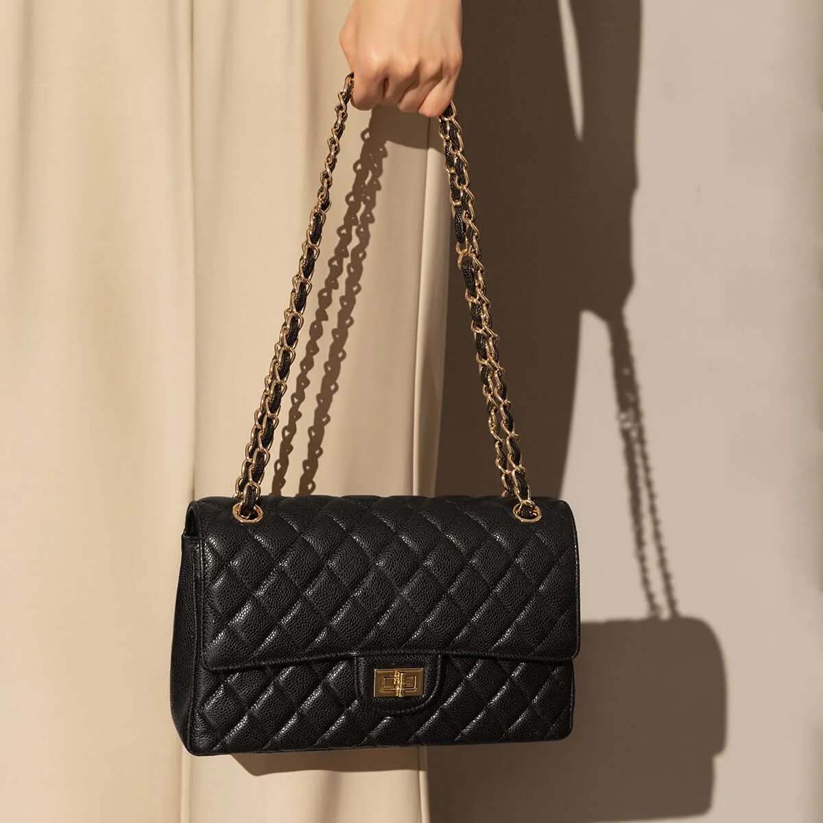 Classic Black Quilted Flap Shoulder Bag