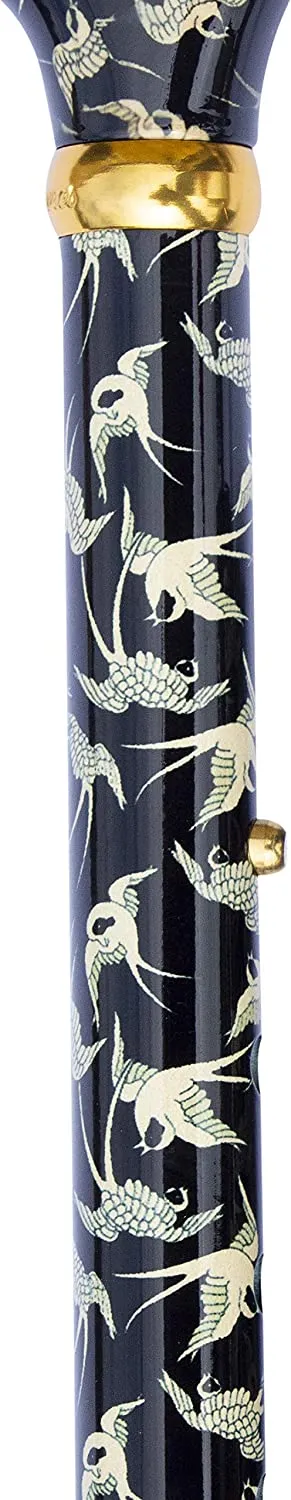 Classic Canes Folding Fashion Derby Cane Swallows