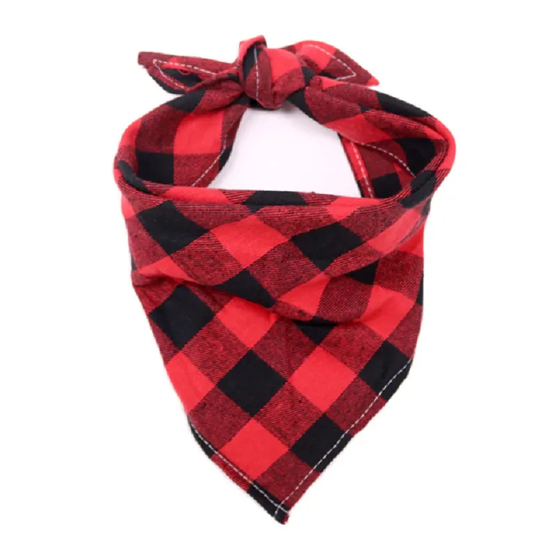 Classic red black plaid pet dog bandana blxcknorway™