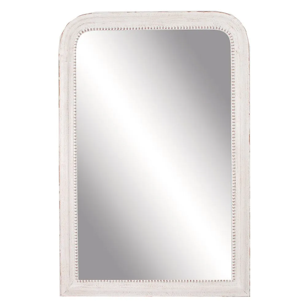 Classic White Beaded Mirror