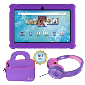 Contixo TC-V82-KB-TB1-PUR 7 Inch Display 2GB RAM 32GB Storage Kids Learning Tablet Bundle, Purple