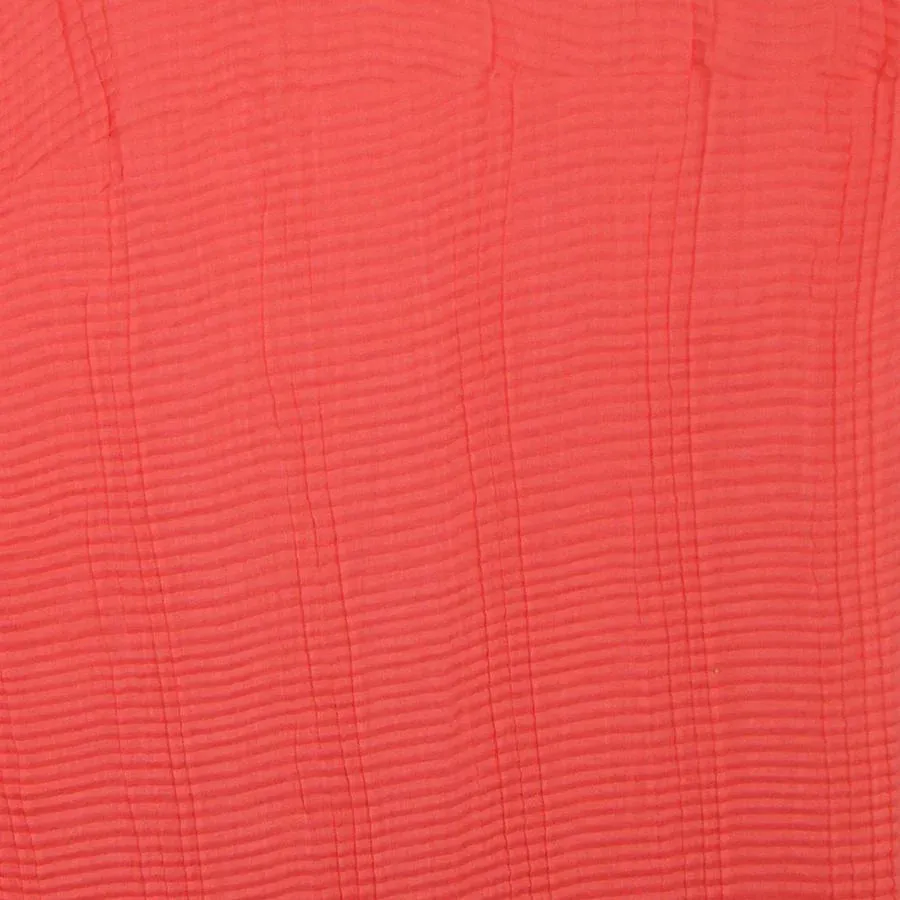 Coral Lightweight Crinkle Scarf