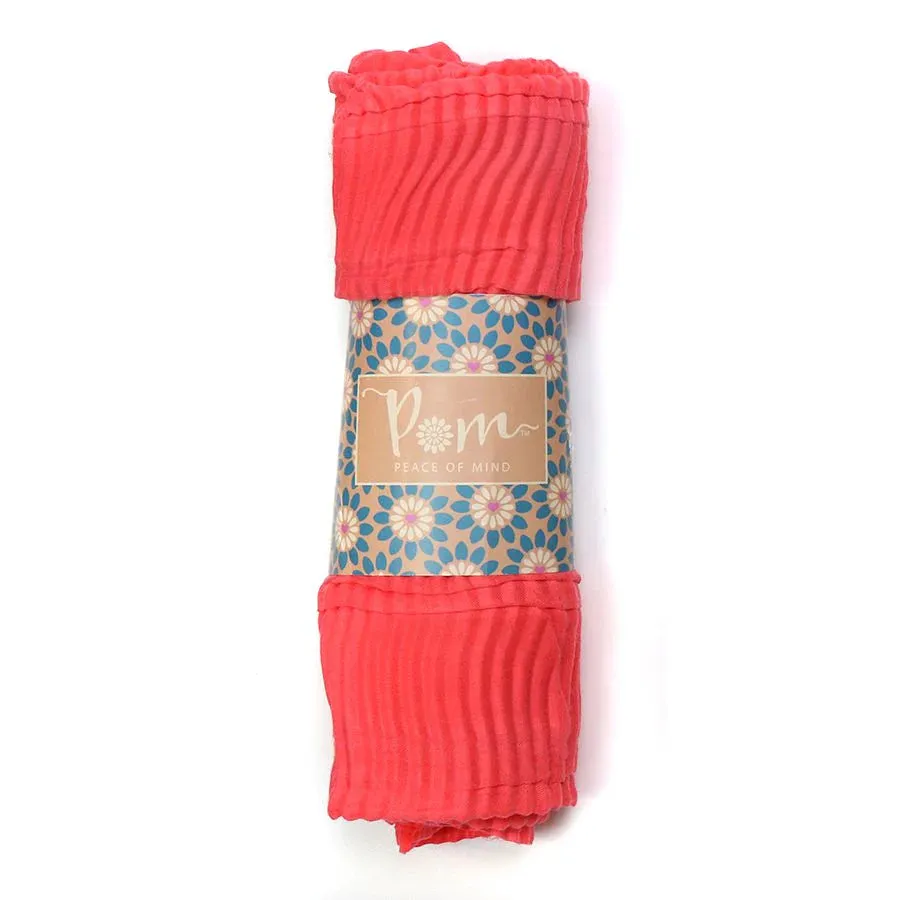 Coral Lightweight Crinkle Scarf