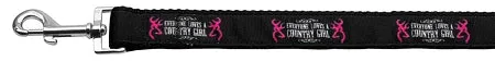 Country Girl Nylon Dog Leash 3-8 Inch Wide 6ft Long