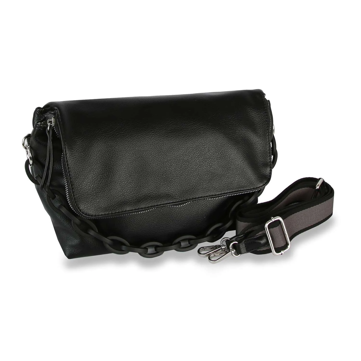 Courtney Orange Chain Handle Shoulder Bag: Orange