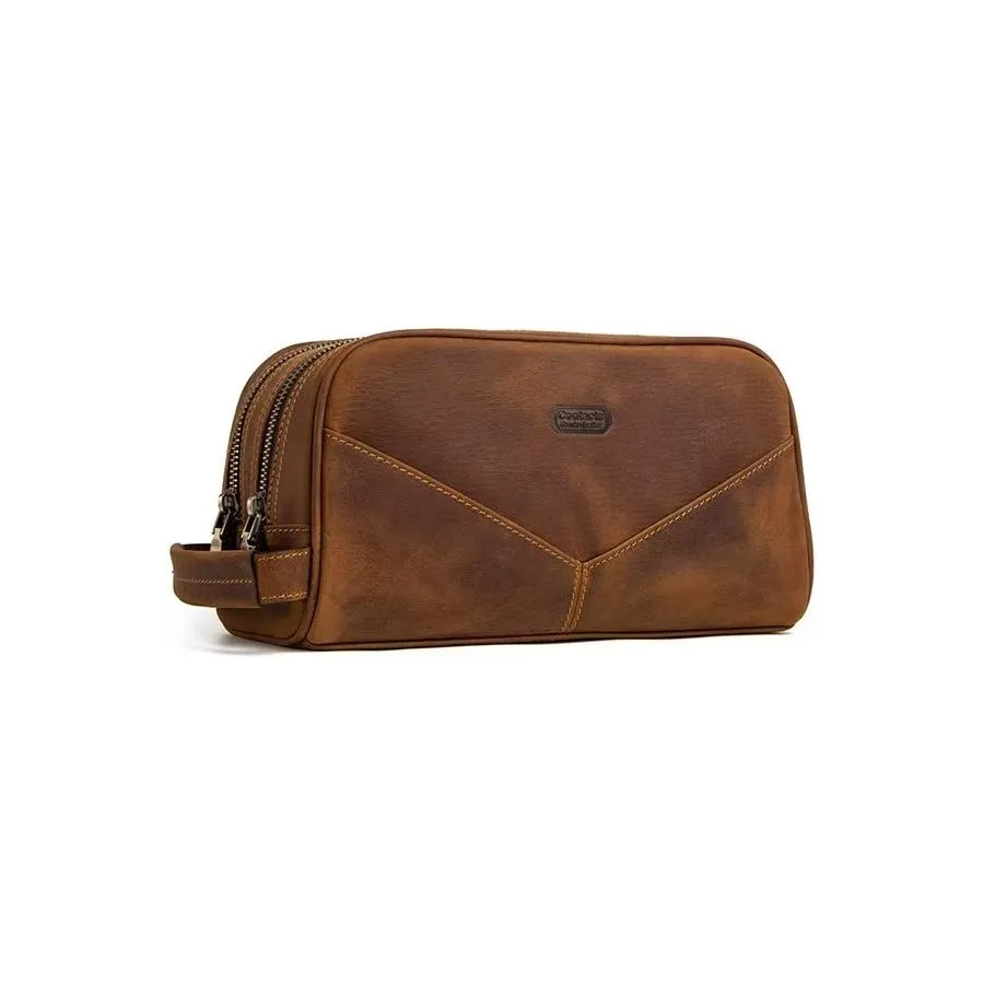 CowLuxe Short Leather Men's Handbag