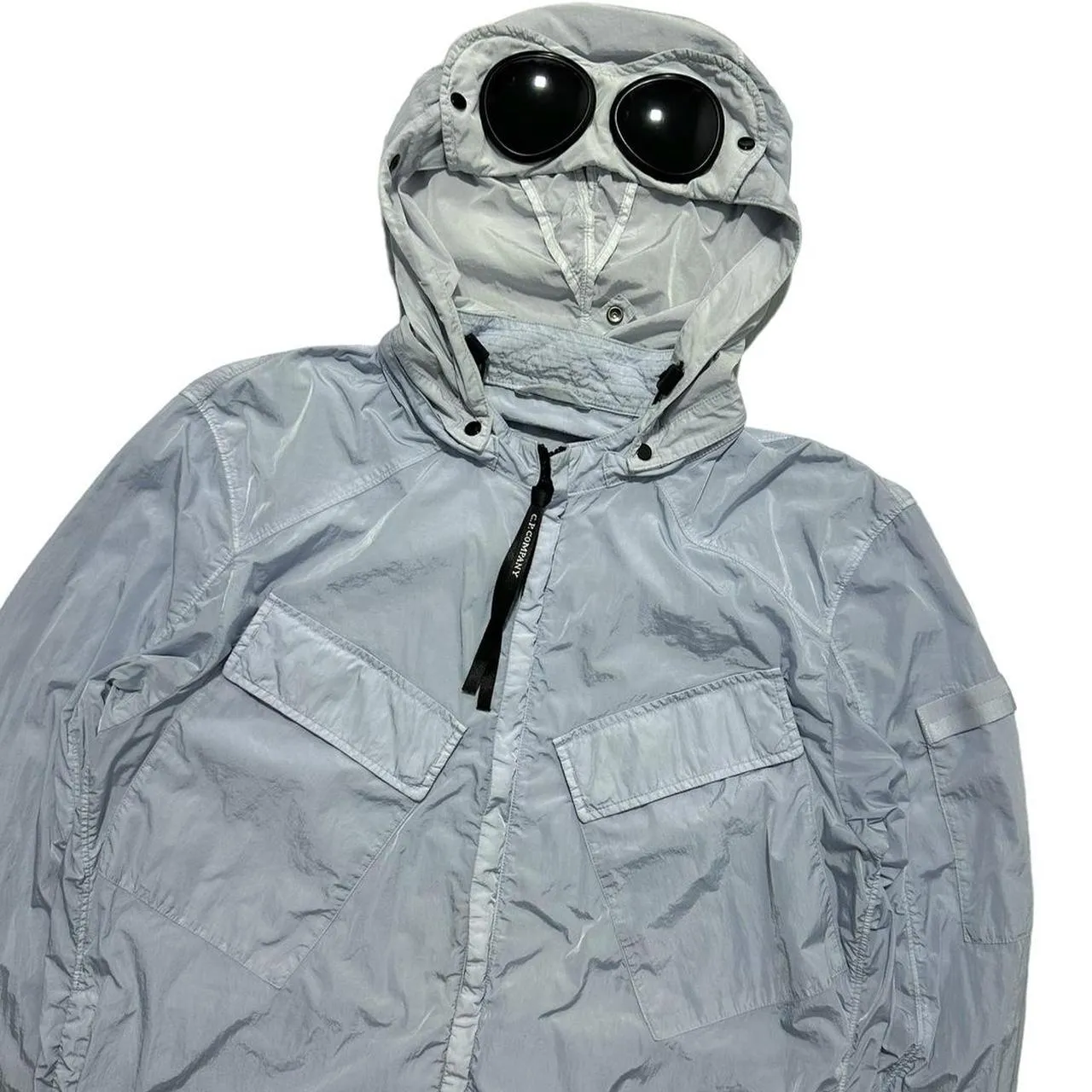 CP Company Chrome Ice Blue Nylon Goggle Jacket