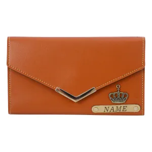 Customized Women's Wallet With Name | Tan Color