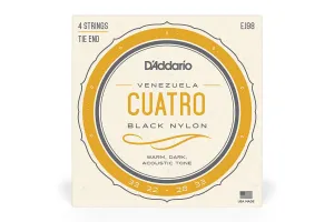 D'Addario EJ98 Black Nylon 4-String Cuatro-Venezuela Strings - .033-.033