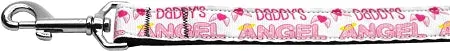 Daddy's Angel Nylon Dog Leash 3-8 Inch Wide 6ft Long